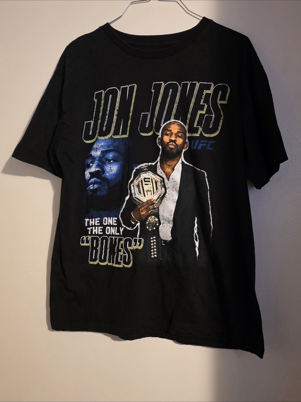 UFC Jon Jones "The One The Only Bones" Black Graphic T-Shirt Men's Size L
